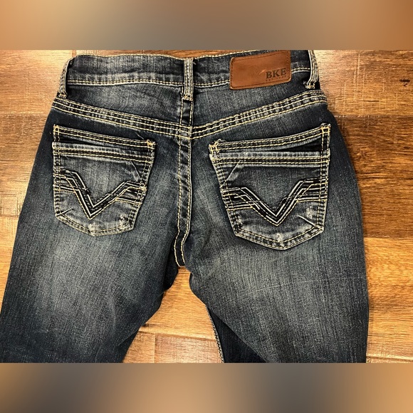 BKE Jeans Mens Blue Fulton Bootcut Buckle Denim Casual 27x30 Double Back Pockets - Picture 5 of 5